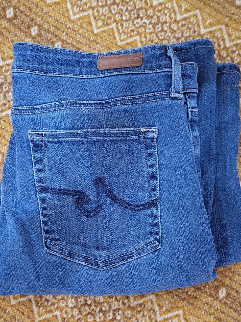 Boot Cut AG Denim Jeans with Embroidered Back Pocket